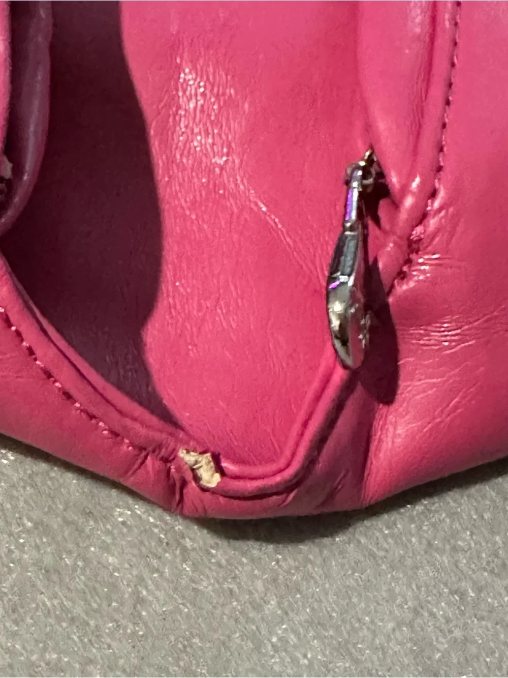 Fuchsia Crescent Hobo Shoulder Bag